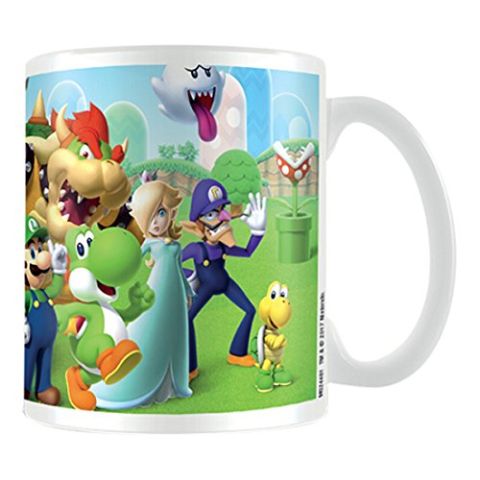 Super Mario Pyramid International (Mushroom Kingdom) Official Boxed Ceramic Coffee/Tea Mug, Multi-Colour, 11 oz/315 ml (New)