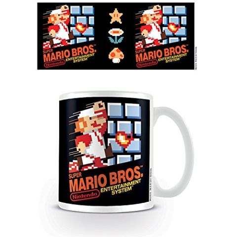 Pyramid International" Super Mario (NES Cover) Official Boxed Ceramic Coffee/Tea Mug, Paper, Multi-Colour, 11 x 11 x 1.3 cm (New)