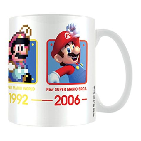 Pyramid International Super Mario (Dates) Official Boxed Ceramic Coffee/Tea Mug, Paper, Multi-Colour, 11 x 11 x 1.3 cm (New)